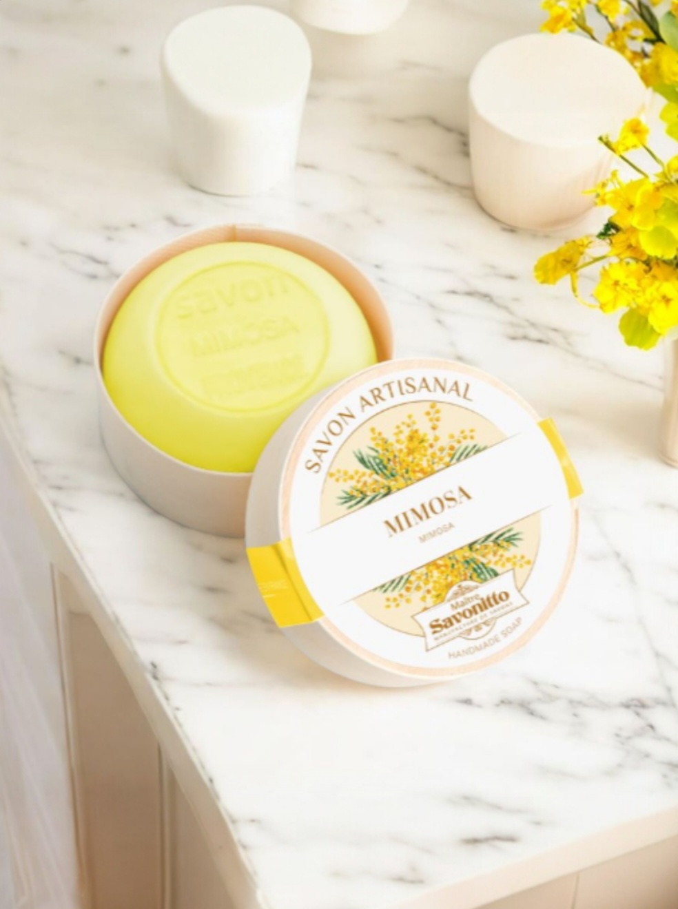 Mimosa Soap Bar in Wooden Gift Box