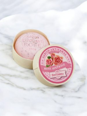 Rose Exfoliant Soap Bar – (Wooden Gift Box)
