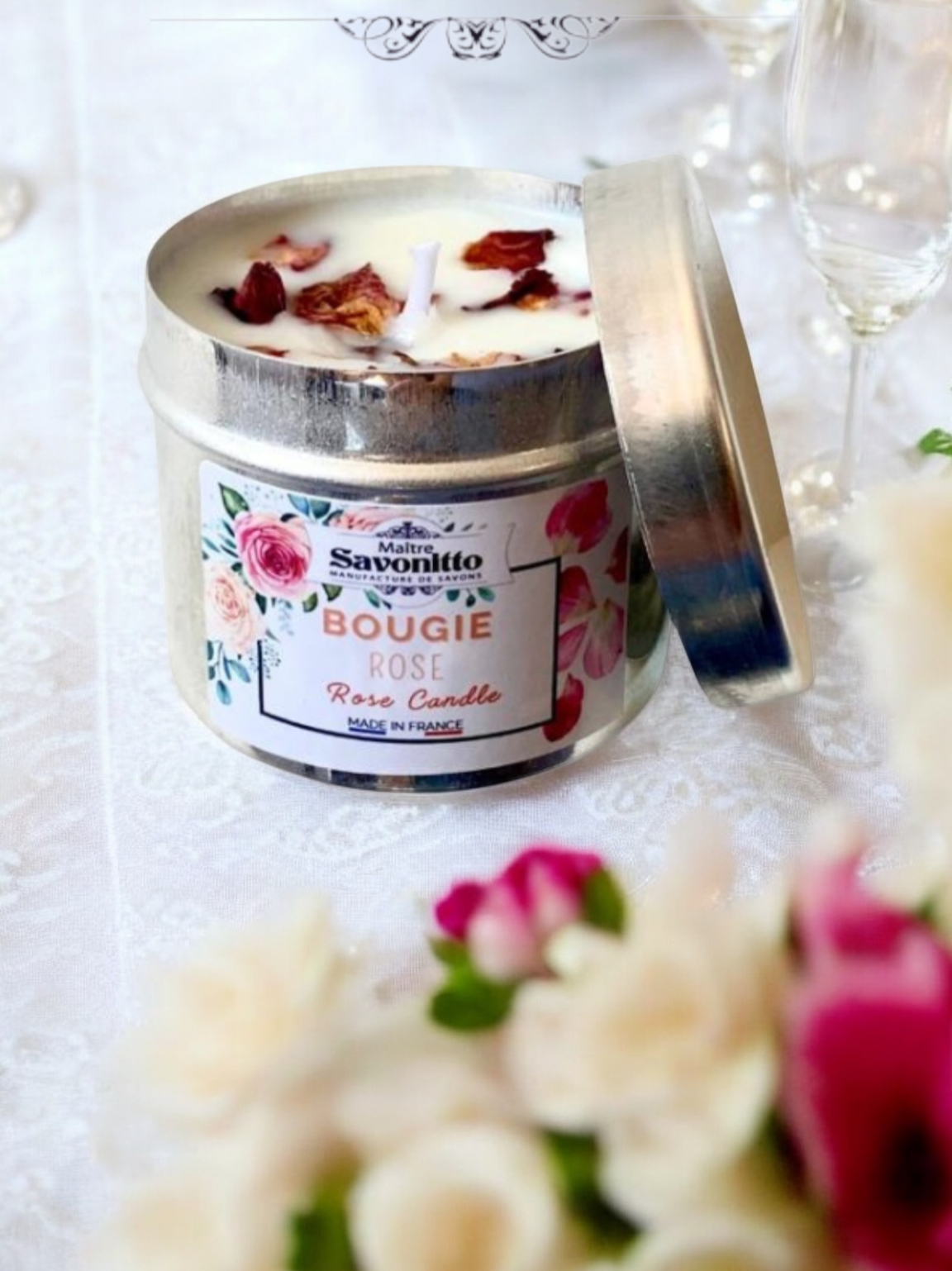 Rose Scented Candle – Soya Wax