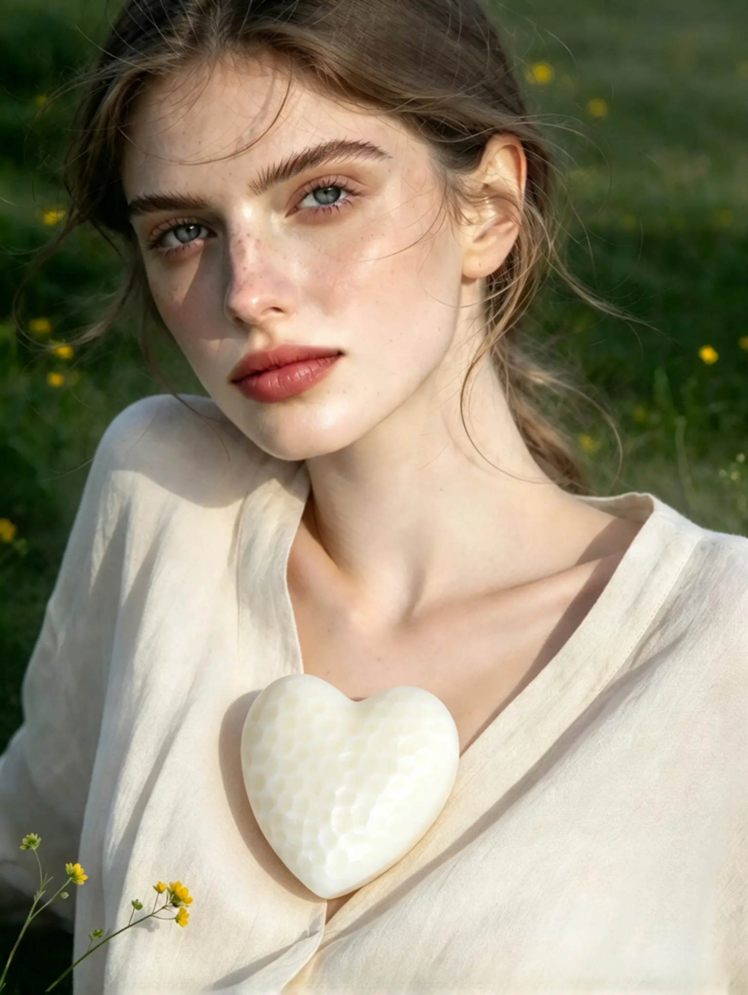 Hammered Heart Soap – Flax Flower, 95g