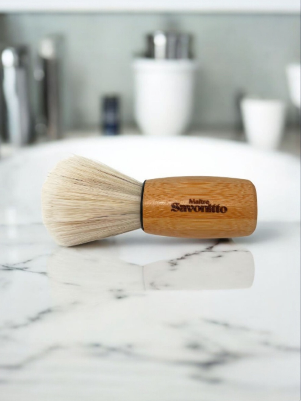 Wooden shaving brush