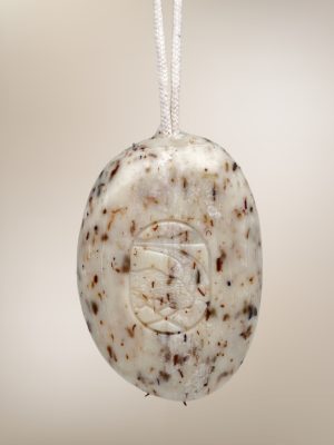 AQUI D'AIA Lavandin Abrial Essential Oil Exfoliating Soap Pebble on a Rope