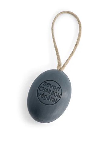 Vegetable Charcoal Oval Soap on a Rope